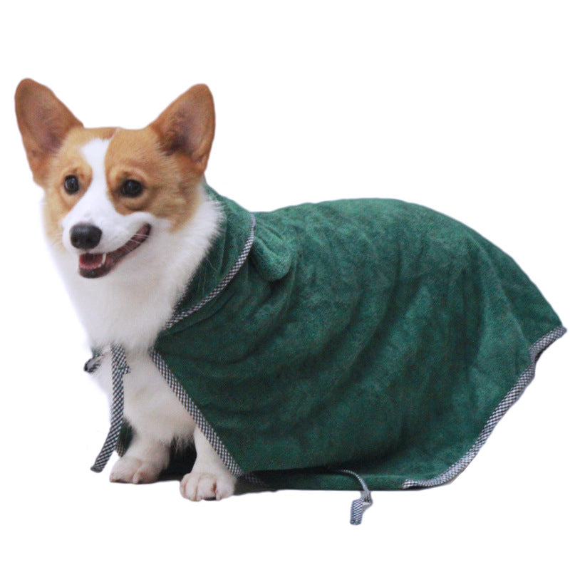 The towel worn as a robe after a bath
