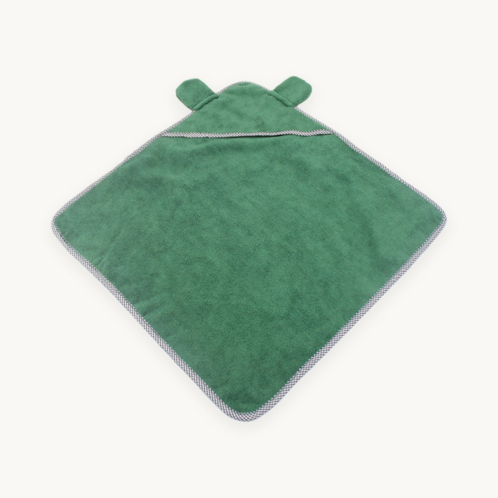 Green microfibre drying towel, laid flat