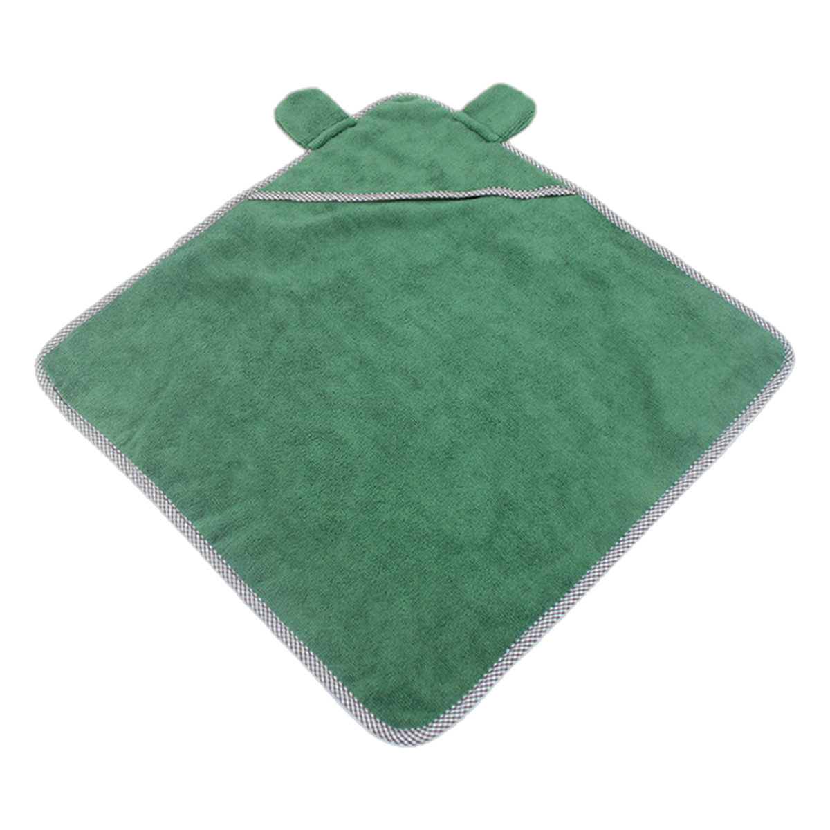 Green hooded microfibre drying towel